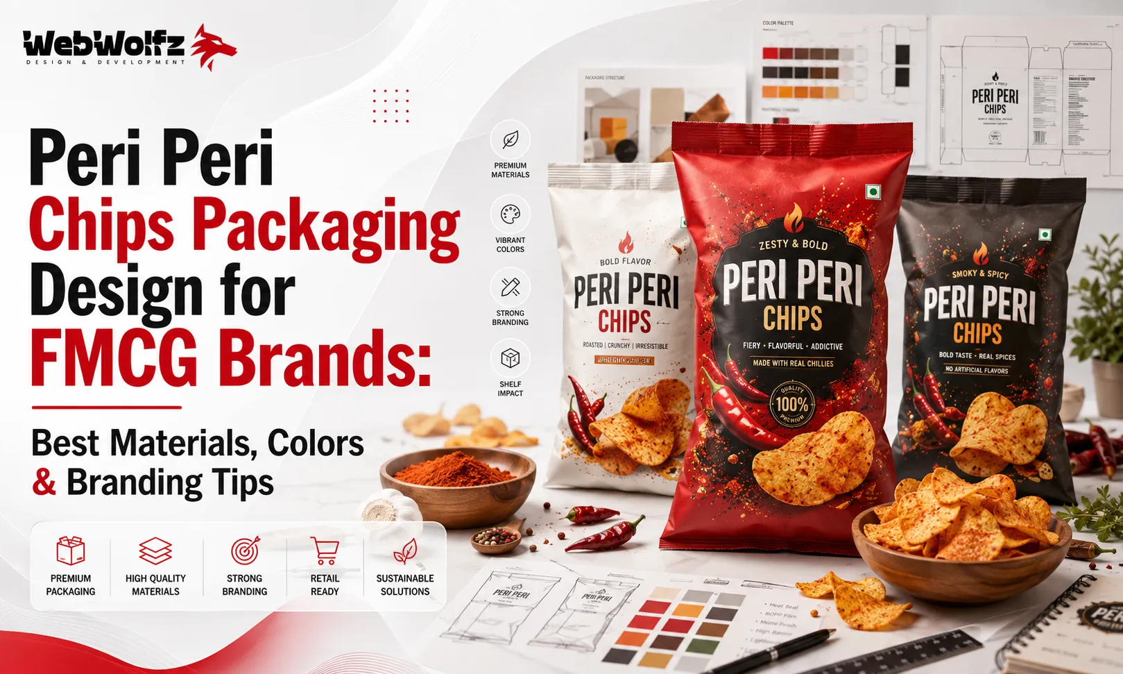 Peri Peri Chips Packaging Design for FMCG Brands Best Materials, Colors & Branding Tips